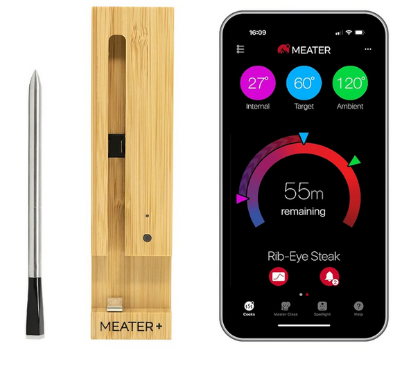 MEATER Plus | Smart Meat Thermometer with Bluetooth | 165ft Wireless Range  | for The Oven, Grill, Kitchen, BBQ, Smoker, Rotisserie